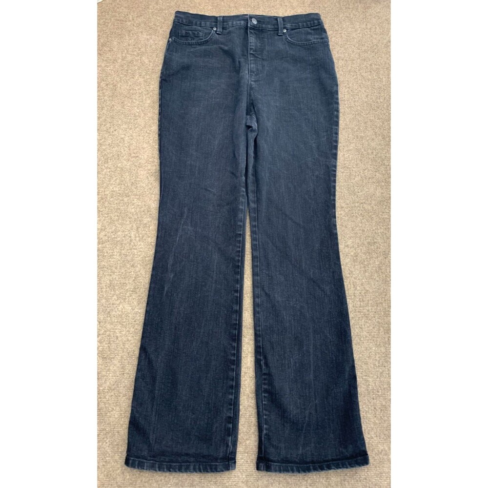 Gloria Vanderbilt Jeans Womens 12 Bootcut High Rise Black Wash Stretch Denim